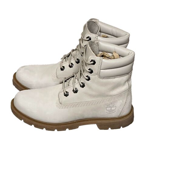 Timberland Women’s Linden‎ Woods 6'' Light Taupe Leather Waterproof Combat Sz 7 - Picture 2 of 9